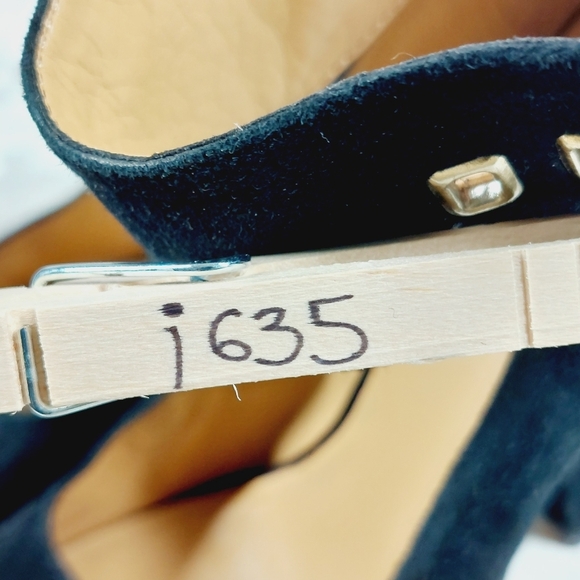 Nine West Ivorie Navy Blue Ankle Strap Buckle OpenToe Platform Chunky Heels i635 - Picture 12 of 12